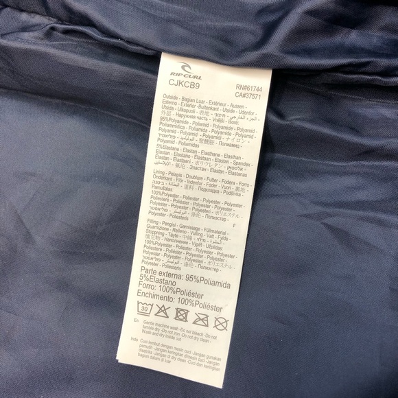 Rip Curl Anti Series Ridge Vest Jacket Fall Winter Washed Navy Tan - Picture 10 of 10